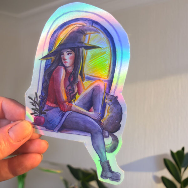 Sticker Sorcière à la Fenêtre