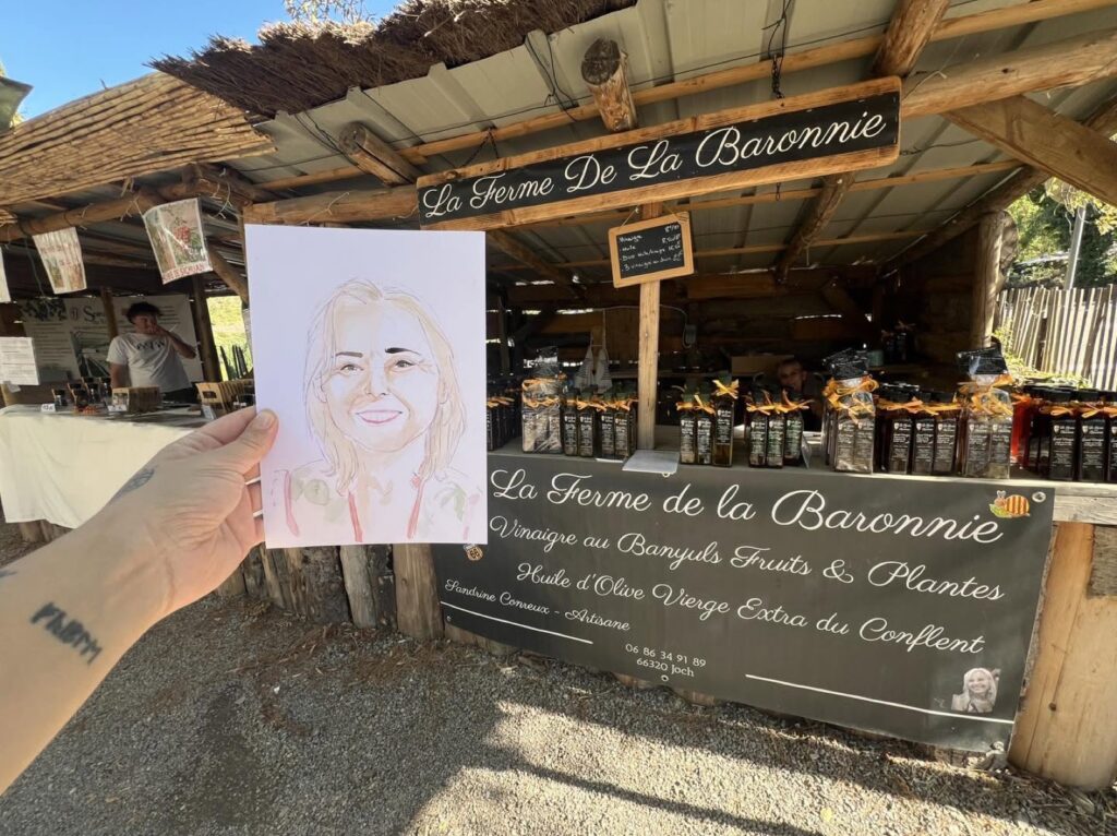 Portraits à l’aquarelle des exposants du Marché historique de Castelnou